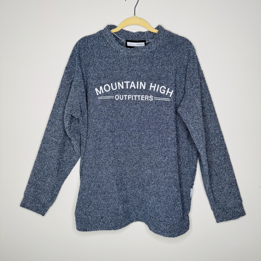 Woolly Threads The Original Woolly Pullover Sweater Womens XL Blue Mountain High